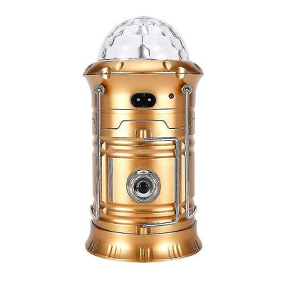 Solar Led Lantern Light Genopladelig Udendørs Camping Lommelygte Fakkel Stage Diskolampe