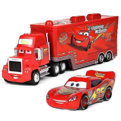 Lasten autot Elokuva Mcqueen King Chick Hicks Mack Truck Uncle Truck &; Sports Car Toys Set Lahjat