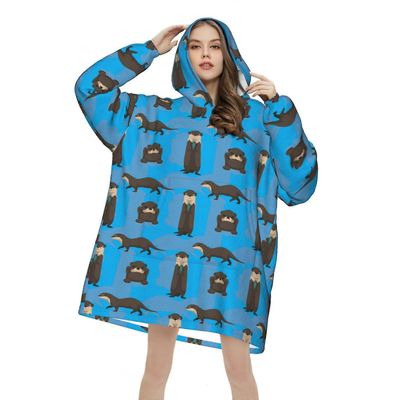 Saukot kuvio Puettava peitto Huppari naisille Miehet Flanellipeitot Hupullinen peitto