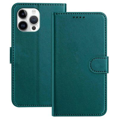 iPhone 13 Pro Max 6.7 tuuman nahkakotelo, lompakkoteline, yksivärinen, putoamaton puhelimen suojakuori - vihreä Monivärinen Green