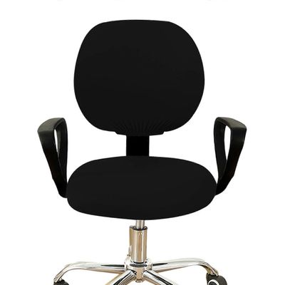 vedenkestävä joustava työpöytä työtuolin istuimen päällinen universaali spandex tietokonetuolin päällinen irrotettava, pestävä musta s