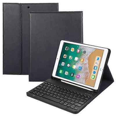 Yhteensopiva iPad Air (2013) / Air 2 / 9,7 tuuman (2017) / (2018) Bluetooth-näppäimistön nahkakotelotelineen kynäpaikalla Sininen