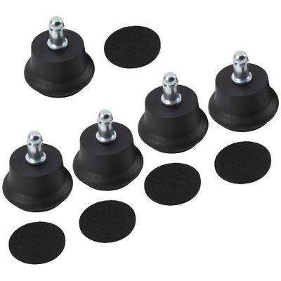 5kpl Bell Glides korvaava työtuoli tai jakkara kääntyvät pyörät kiinteisiin pyöriin, työtuolin pyörät musta