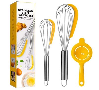 Yunshu 3Pack manuel visp husholdningsblender ballonpiskeris bageværktøjssæt