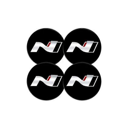 Unbrand 4kpl 56,5mm yhteensopiva Hyundai N N LINE Sonata Elantra Kona Tucson I30 I20 -auton logon pyörän keskikorkin vannemerkin alumiinisen tunnuk...
