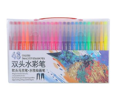Suren Dobbelthovedet akvarel pen blød børste 48 farve børns tegning krog linje pen kunst speciel markør