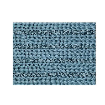 Eveltek Stripe Chenille Microfiber Bademåtte Tæppe, Blødt absorberende Skridsikkert Blå 50CM*153CM