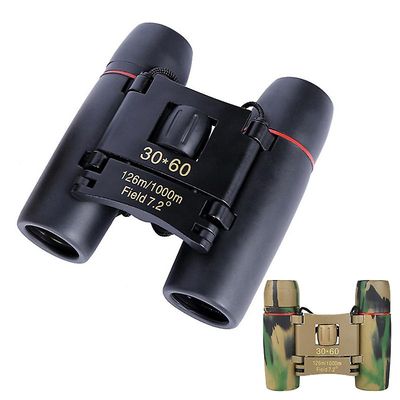 Folding Telescope 30x60 Kikkert Portable Low Light Night Vision for Jagt Sport Udendørs Camping Travel Sightseeing Sort