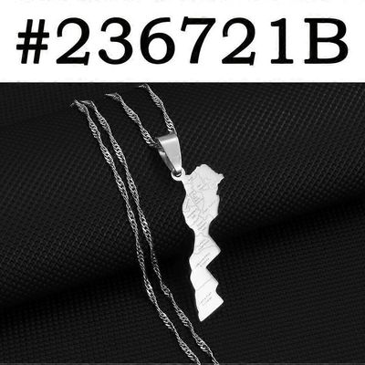 Anniyo Maroc Kartta ja kaupungit Nimi Riipus Kaulakoru Kullanväriset korut naisille Miehet Marokko Kartta 236721 Hopeanvärinen 45cm Thin Chain
