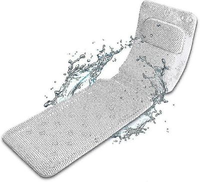 Kokovartaloinen kylpyammematto tyynyllä valkoinen antibakteerinen PVC-kokovartalokylpymatto imukupeilla tyynyllä vanhemmille, lapsille