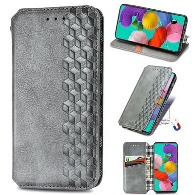 Gangxun Sag til Samsung Galaxy A71 5g Flip Cover Tegnebog Flip Cover Tegnebog Magnetisk Beskyttende Handytasche sag Etui - Grå