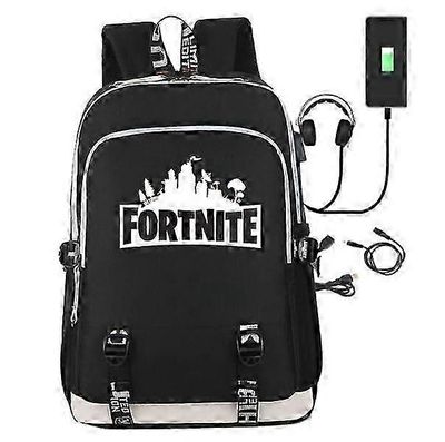Reppu Fortnite - Vedenpitävä koululaukku USB- ja kuulokeliitännällä