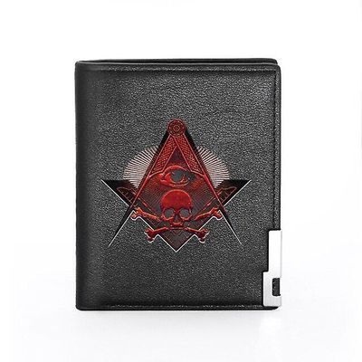 Bricks Masons Kompas og firkantet g frimurerisk tegnebog og kreditkortholder (20 varianter) Bg480-sort