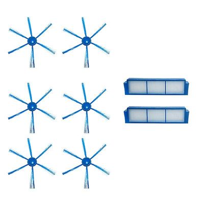 6x Sidebørster + 2x Hepa filtre til FC8007 Fc8792 Fc8794 Fc8796 Støvsuger Robot