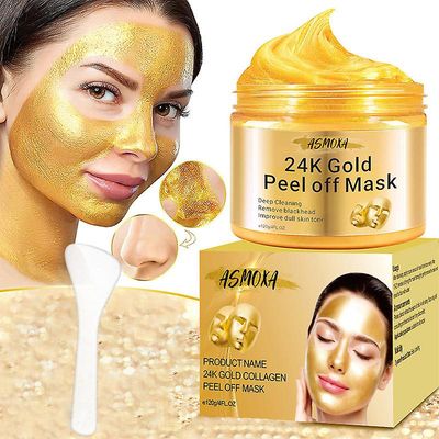 Frusde 24k Gold Peel Off Mask, 24k Gold ansiktsmaske, Anti-rynke Anti Aging Face Mask, Skin Firming &; Foryngende For strålende ansiktsmasker 3pcs