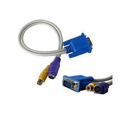 15pin Pc Vga Svga til S-video Rca Composite Av Tv Out Converter Adapter Cable