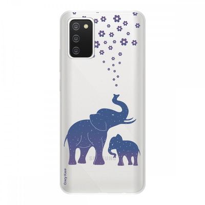 Crazy Kase Cover Til Samsung Galaxy A02s Soft Silicone 1 Mm, Elephant Blue