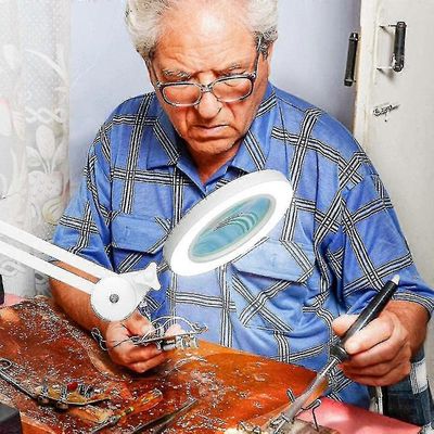 2025 LED-suurennuslasi 5 diopterin suurennuslasilla ja säädettävällä valolla askartelun lukemiseen ja tarkkuustyöhön