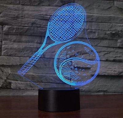 3d tennis yövalo kosketuskytkin 7 värinvaihto led pöytäpöytä lamppu akryyli litteä abs pohja usb-laturi kotilelu syntymäpäivä joulu lapsi lasten lahja