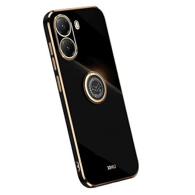XINLI Xiaomi Poco X7 Pro 5G Kotelo Rengas Jalusta Galvanointi TPU Puhelimen Kansi - Musta Monivärinen Black