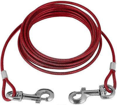 Pureskelunkestävä teräslanka koiran talutushihna, ulkona sidontakaapeli lemmikkieläinten turvaköydellä, ihanteellinen koirille, retkeilyyn ja pikni...