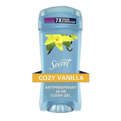 Secret Clear Gel Antiperspirant ja deodorantti naisille, Cozy Vanilla Scent, 2.6 Oz