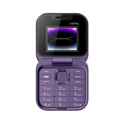 Taitettava matkapuhelin Pieni laatikko Flip matkapuhelimet Dual SIM Card 2G Verkko Mulifunctional Video Player Puhelimet naisille Miehet violetti