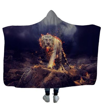 Handuo Super Blød fuld / dronning Størrelse Fleece Sherpa hætteklædte tæppe (mønster valgfrit) pattern27