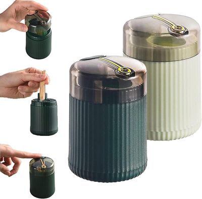 Tianzun Pop-up automatisk tannpirker dispenser, automatisk tannpirker dispenser, automatisk tannpirker dispenser Mørkt lys grønt 2pcs