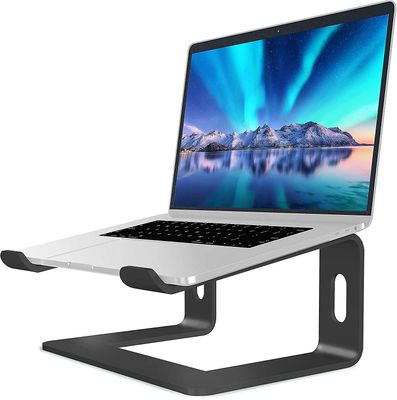 Aluminium Tablet Laptop Stand Notebook Beslag Ergonomisk Elevator Holder Kølestativ Sort