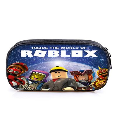 Manchalk Roblox Print Kids Penalhus Stor kapacitet Pen Bag Student Stationery Organizer Pose til drenge piger A