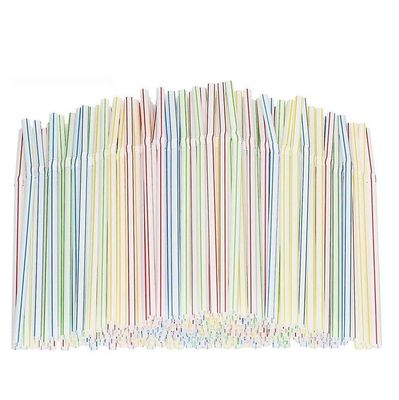 Aoweisia Plastic Drinking Lang stribet engangs sugerør Flerfarvede 100pcs