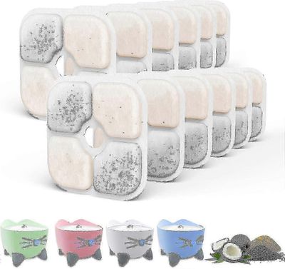 12 kissan vesilähteen suodattimen pakkaus, yhteensopiva Catit Pixi -lemmikin vesilähteen kanssa