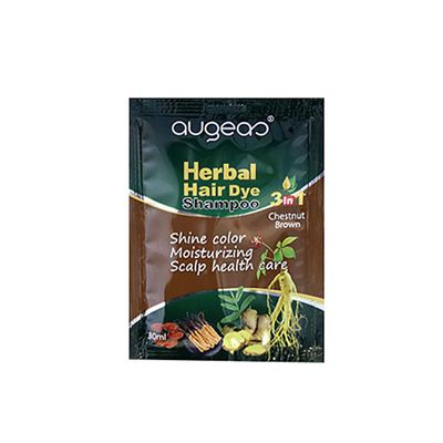 Hefansi Imorgon leverans Herbal Black Hair Dye Shampoo Omedelbar hårfärg för grå hårtäckning 10 min naturlig hårfärgning Kastanj