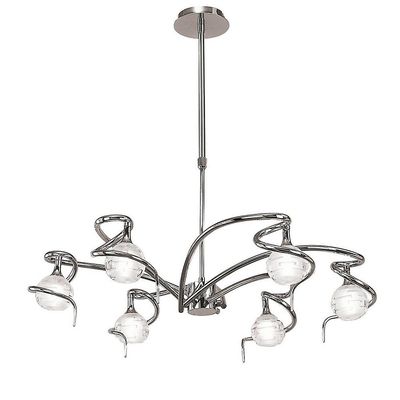 Inspired Lighting Dali teleskopisk loftsvedhæng Semi Flush Cabriolet 6 Light G9, poleret krom