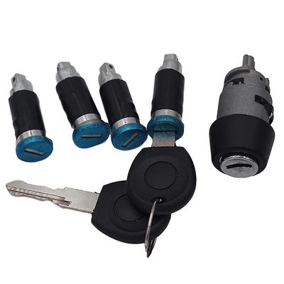 1 sett tenningsbryter 4 dørlås Barrel 2 nøkler 701837205 for T4 Caravelle Iv 1990-2003 Transporter