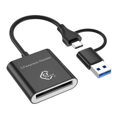 10 Gbps CFexpress Type B -kortinlukijan kirjoitin USB3.2 Gen2 USB-C CFe -kortinlukija Android Win XP / Vist -sovellukselle Kuten