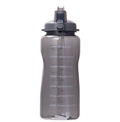 Lauwodun 2.2l Gradient Color Høj temperatur resistente Plastic Cup Straw Bounce Fitness Udendørs Sport Stor kapacitet Vandflaske sort