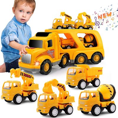 Zhmgv Kids Leker Bil For Boys: Boy Toy Trucks For 1 2 3 4 5 6 Year Old Boys Girls | Småbarnsleker 5 i 1 bærekjøretøykonstruksjonsleker for barn i a...
