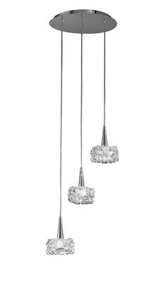 Inspired Lighting O2 Loft Cluster Vedhæng 3 Lys G9, poleret Krom