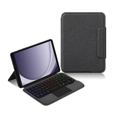 Samsung Galaxy Tab A9 nahkakotelo + kosketuslevy Bluetooth-näppäimistö taustavalaistulla