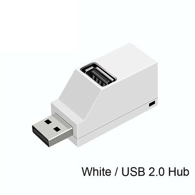 Usb Hub Adapter Extender Mini Splitter Box til pc bærbar Macbook Mobiltelefon Højhastigheds U Disklæser Hvid USB 2.0