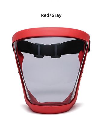 Fuld ansigtsmaske Cykling Sports Sikkerhed Beskyttende Transparent Shield (Rød Ramme Grå flager)