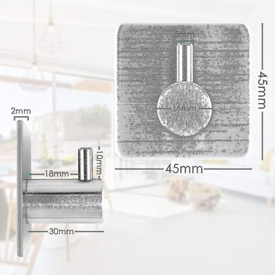 Håndklekroker, 4 stykker selvklebende kroker, håndkleholder, 3m, selvklebende, laget av rustfritt stål, N