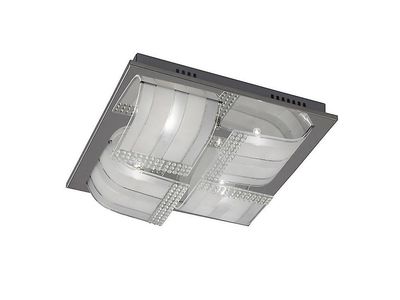 Inspired Lighting Charis Flush Loft Stor 4 lys poleret Krom, Glas, Krystal