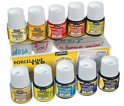 Pebeo Porcelaine 150 keramiska Paint färgmix rutan Ange 10 x 45ml