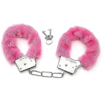 Metal håndjern med 2 nøkler for Cosplay Police Rollespill Toy-n rosa
