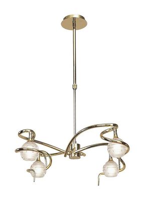 Inspired Lighting Dali teleskopisk loft vedhæng Semi Flush Cabriolet 4 Lys G9, poleret messing