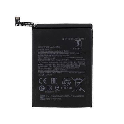 3.85 V 4920 mAh kokoonpanoakun vaihto (koodi: BN53) Xiaomi Redmi Note 9 Prolle (ilman logoa)
