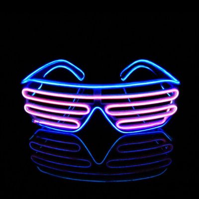 Neon Led Light Up Shutter Blinkende briller Briller Briller For Nightclub Halloween Rave Party lilla blå